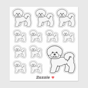 Bichon Frise Cute Cartoon Dog Illustrations