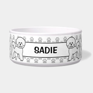 Bichon Frise Cute Cartoon Dog With Paws & Name