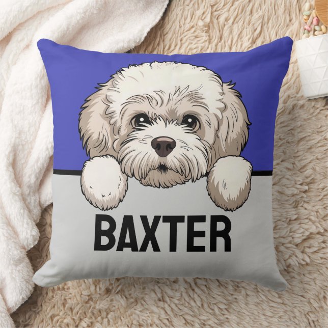Bichon Frise Cute Personalised Puppy Dog Lover Cushion (Blanket)