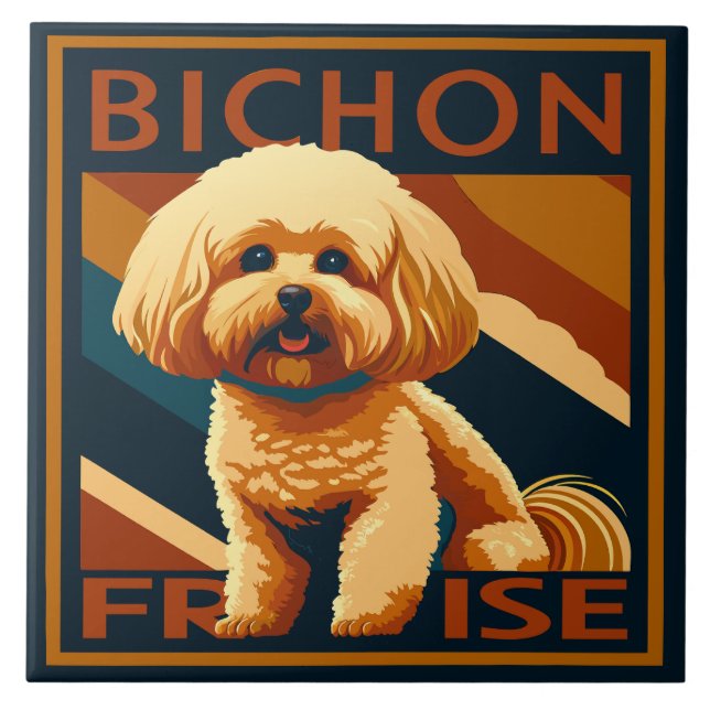Bichon Frise Cute Puppy Tile (Front)