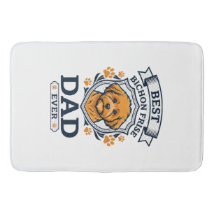 Bichon Frise Dad Ever Dog Paw Prints Bath Mat