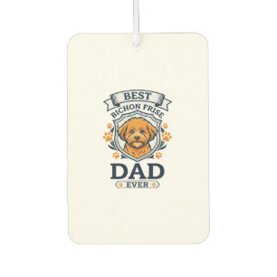 Bichon Frise Dad Ever Dog Paw Prints Car Air Freshener