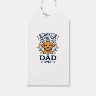 Bichon Frise Dad Ever Dog Paw Prints Gift Tags