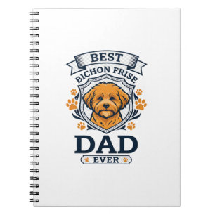 Bichon Frise Dad Ever Dog Paw Prints Notebook