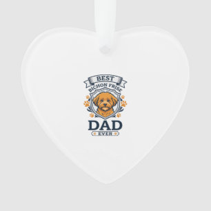 Bichon Frise Dad Ever Dog Paw Prints Ornament