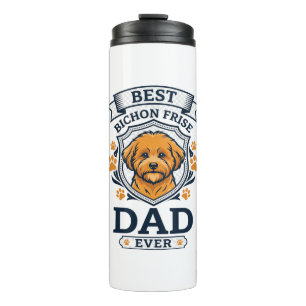 Bichon Frise Dad Ever Dog Paw Prints Thermal Tumbler
