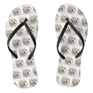 Bichon Frise Dog 3D Inspired Flip Flops
