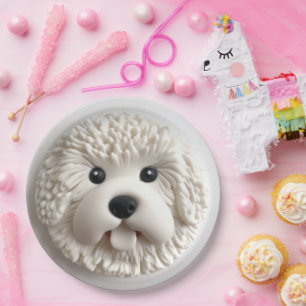 Bichon Frise Dog 3D Inspired Paper Plate