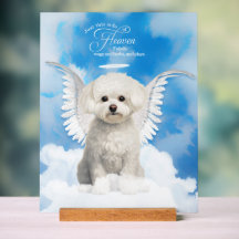 Bichon Frise Dog Angel with Name Pet Memorial