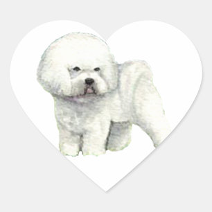 Bichon Frise Dog Art Heart Sticker