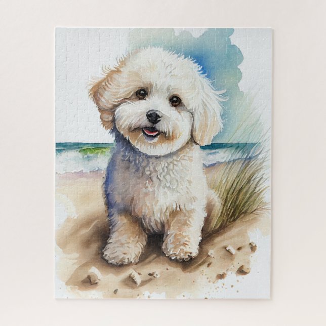 Bichon Frise Dog Art Painting Jigsaw Puzzle (Vertical)