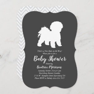 Bichon Frise Dog Baby Shower Gender Neutral Invitation