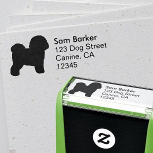 Bichon Frise Dog Breed Silhouette Return Address Self-inking Stamp