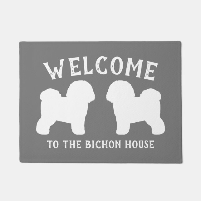 Bichon Frise Dog Breed Silhouettes Doormat (Front)