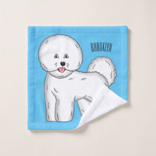 Bichon frise dog cartoon illustration bath towel set