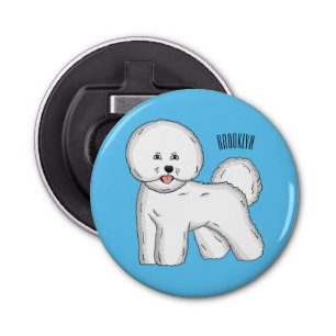 Bichon frise dog cartoon illustration bottle opener