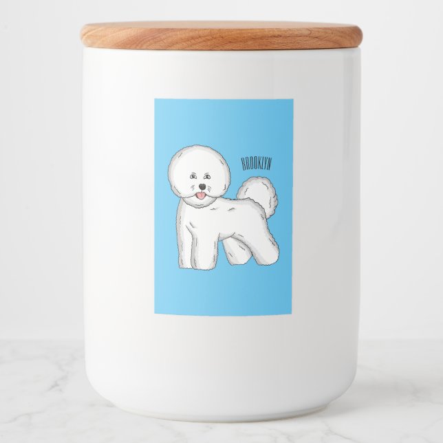Bichon frise dog cartoon illustration  food label (Front)