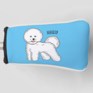 Bichon frise dog cartoon illustration  golf head cover
