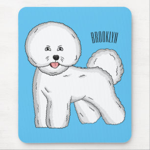 Bichon frise dog cartoon illustration mouse mat