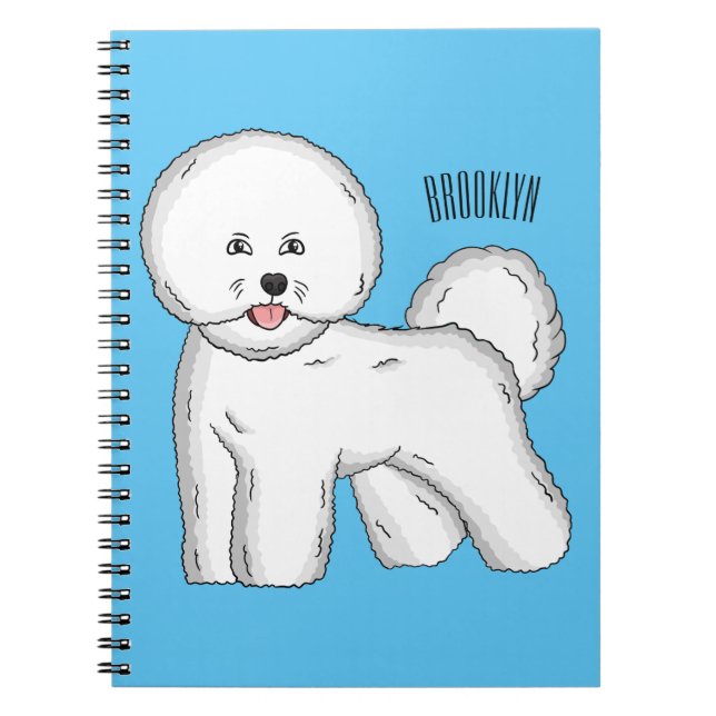 Bichon frise dog cartoon illustration notebook (Front)