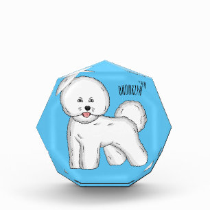 Bichon frise dog cartoon illustration photo block