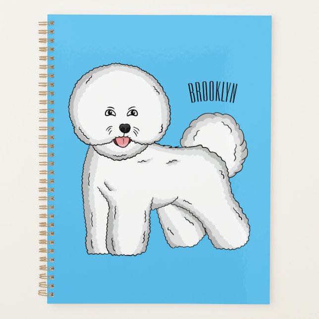 Bichon frise dog cartoon illustration planner (Front)