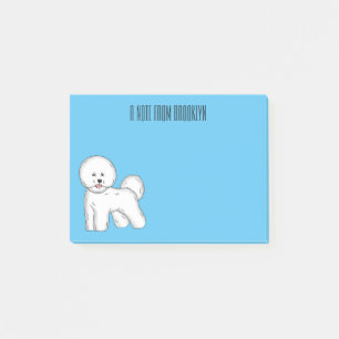 Bichon frise dog cartoon illustration post-it notes