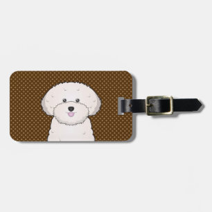 Bichon Frise Dog Cartoon Paws Luggage Tag