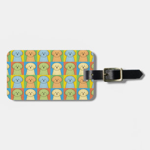 Bichon Frise Dog Cartoon Pop-Art Luggage Tag