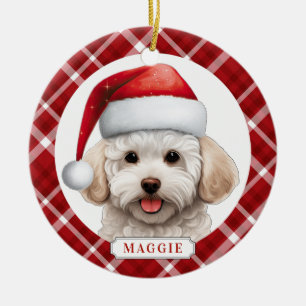 Bichon Frise Dog Ceramic Circle Ornament