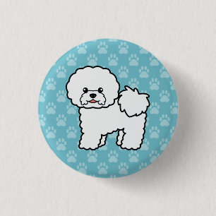 Bichon Frise Dog Cute Cartoon Illustration 3 Cm Round Badge