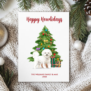 Bichon Frise Dog Family Christmas Holiday Card