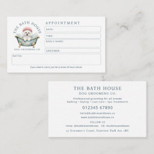 Bichon Frise Dog Grooming Appointment Card - White