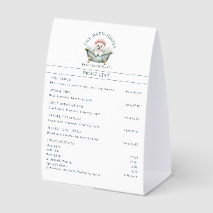 Bichon Frise Dog Grooming Tent Card Price List