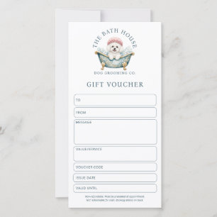 Bichon Frise Dog Grooming White Gift Voucher