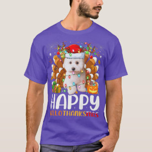 Bichon Frise Dog Halloween Christmas Happy Halloth T-Shirt