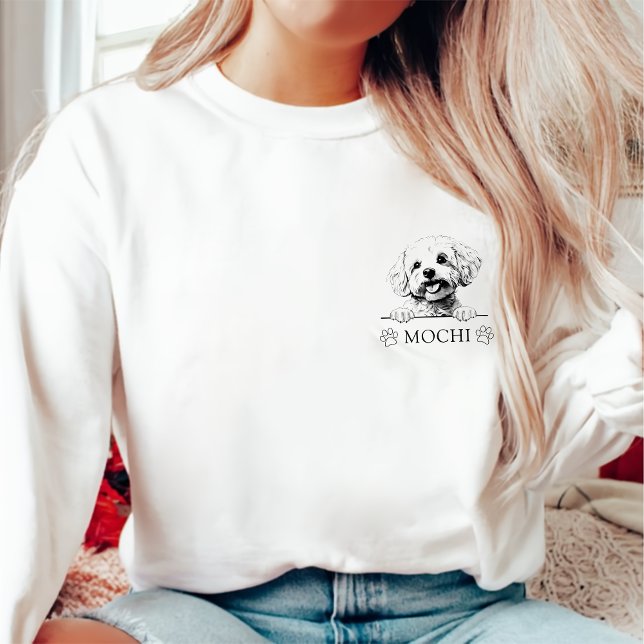 Bichon Frise Dog Hand Drawing Personalised Sweatshirt (Creator Uploaded)