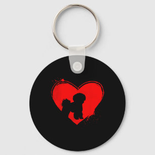 Bichon Frise Dog Heart Shape Valentine Dog Lovers Key Ring