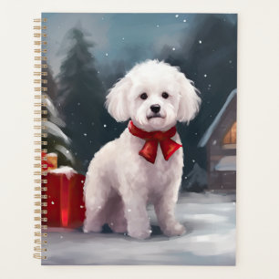 Bichon Frise Dog in Snow Christmas Planner