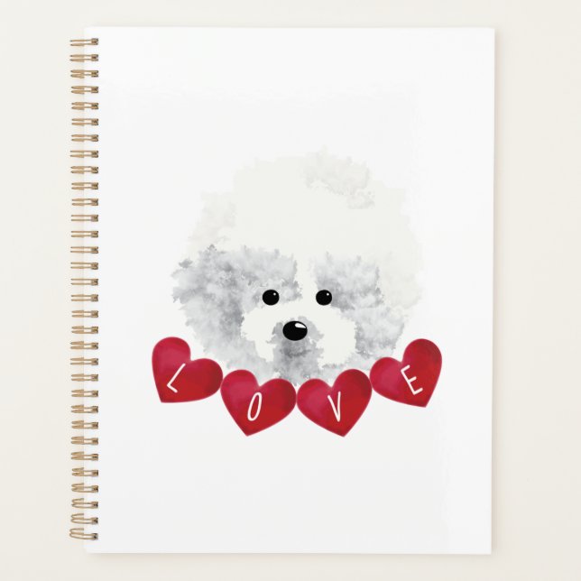 Bichon Frise dog LOVE Planner (Front)