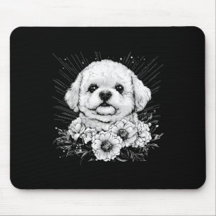 Bichon Frise Dog Lover Retro Style Tattoo _1 Mouse Mat