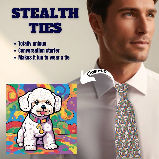 Bichon Frise Dog Lover's Stealth Tie (Creator Uploaded)