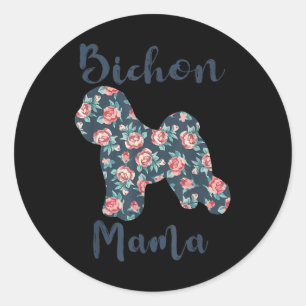 Bichon-frise Dog Mum Shirt Lover Mama Mothers Day Classic Round Sticker