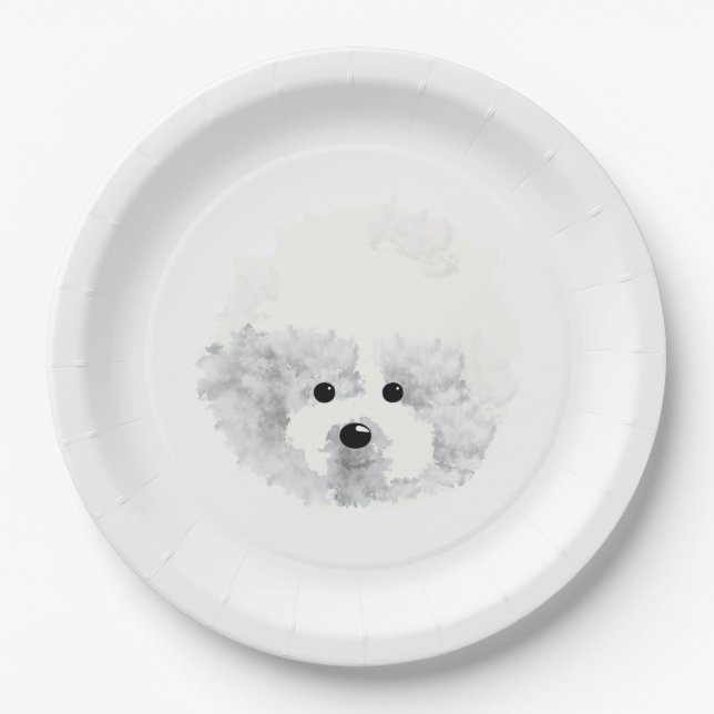 Bichon Frise  dog Paper Plate (Front)