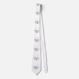 Bichon Frise dog _ pattern _  Tie