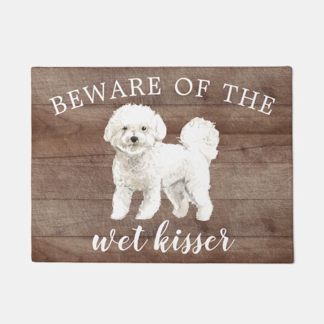 Bichon Frise Dog Personalised Door Mat (Front)