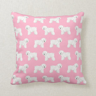 Bichon Frise Dog Pillow - pink dog