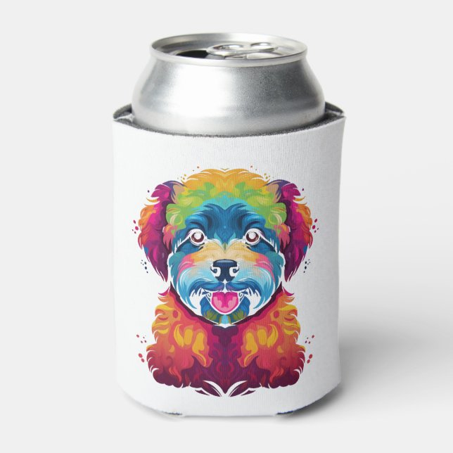 Bichon Frise Dog Pop Art Can Cooler (Can Front)
