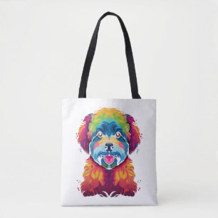 Bichon Frise Dog Pop Art Tote Bag