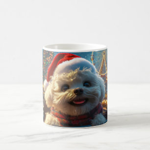 Bichon Frise Dog Roller Coaster Christmas Coffee Mug